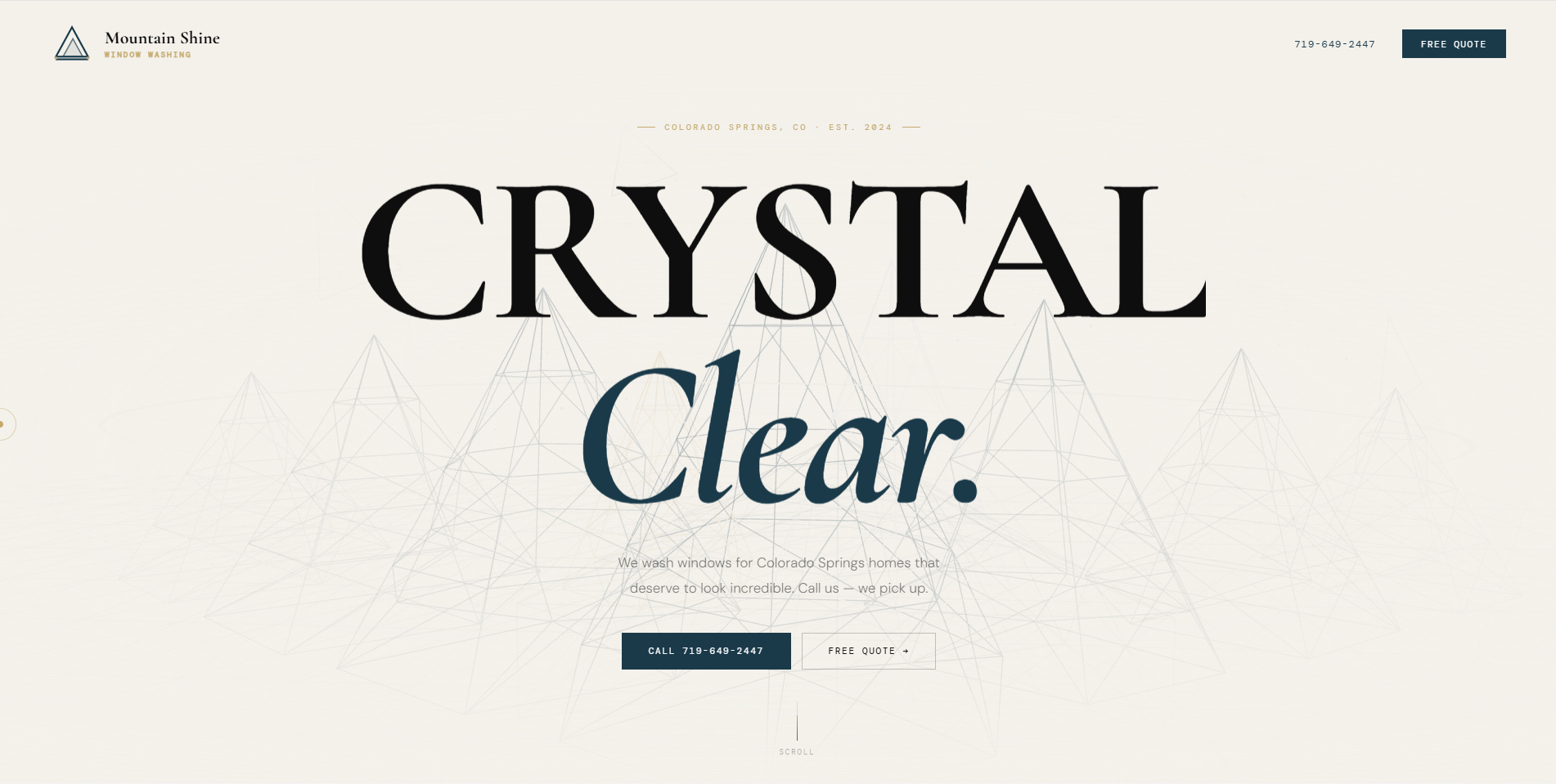 Mountain Shine - local window washing website preview